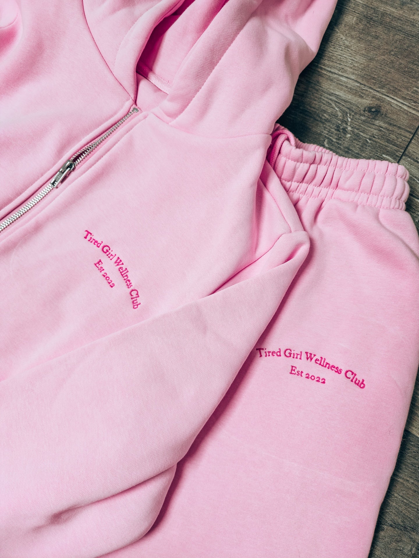 Tired Girl Wellness Club Zip Hoodie & Sweatpants matching set - Tired Girl Apparel