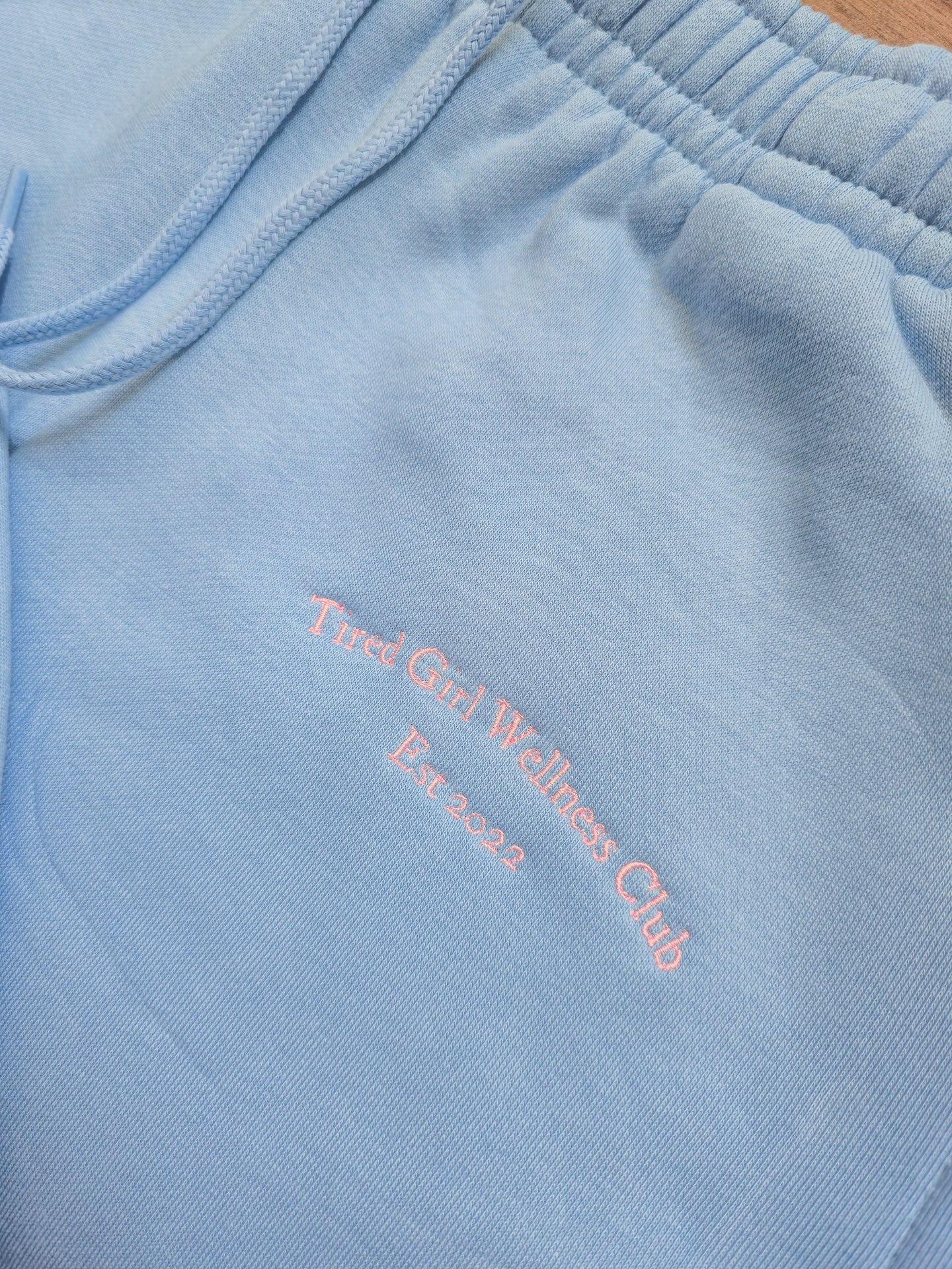 Tired Girl Wellness Club embroidered cuffed sweatpants