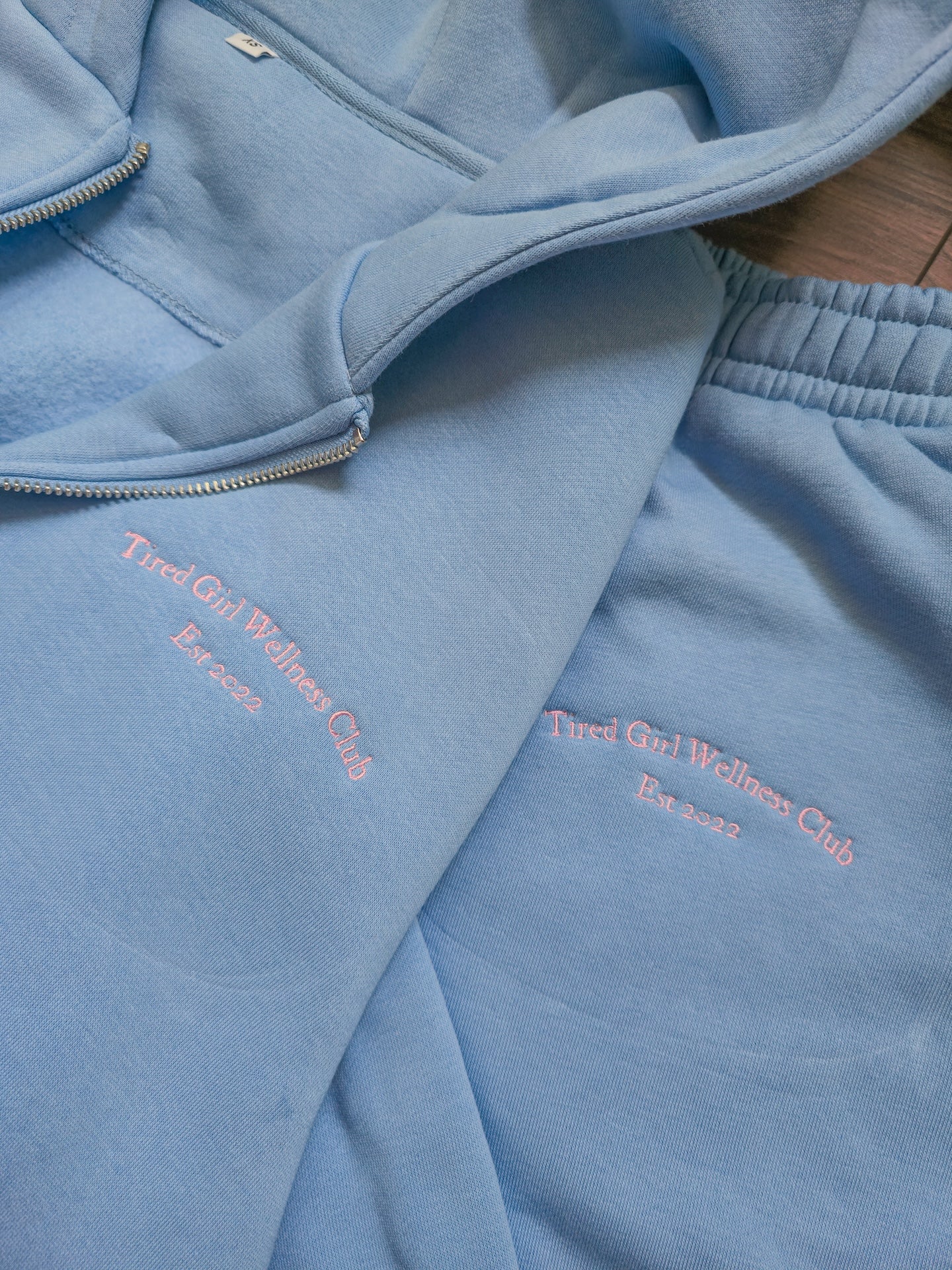 Tired Girl Wellness Club Zip Hoodie & Sweatpants matching set