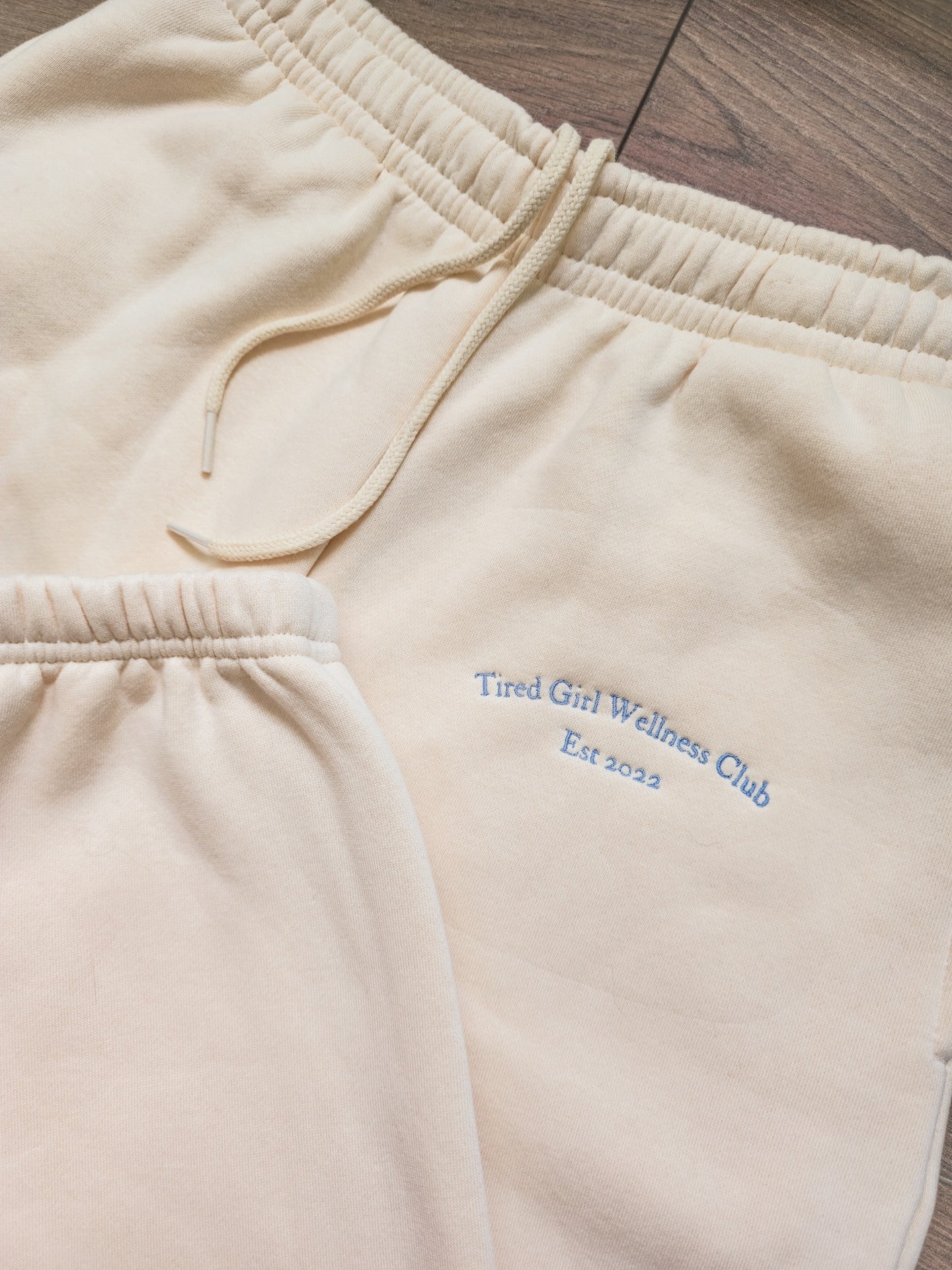 Tired Girl Wellness Club embroidered cuffed sweatpants