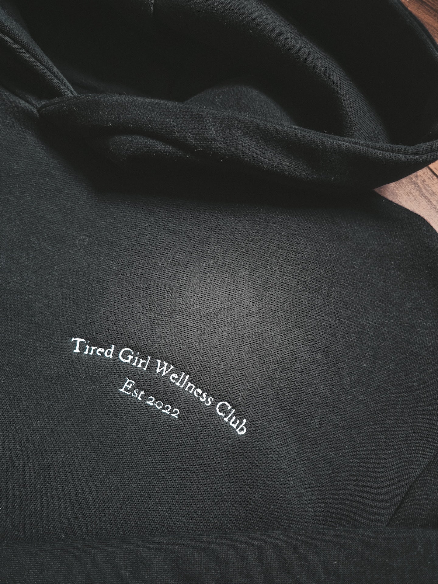 Tired Girl Wellness Club embroidered hooded sweatshirt