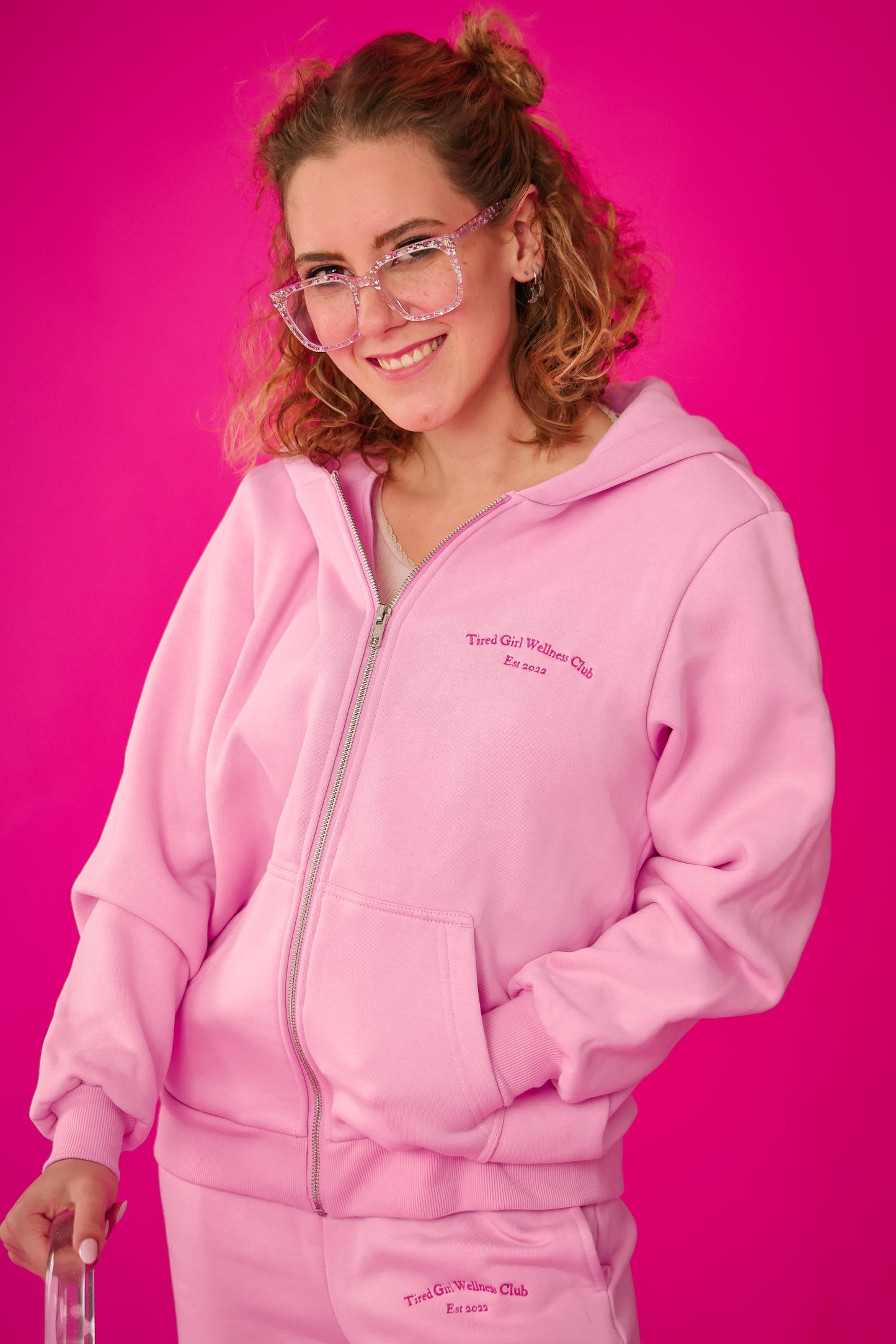 Tired Girl Wellness Club Zip Hoodie & Sweatpants matching set - Tired Girl Apparel