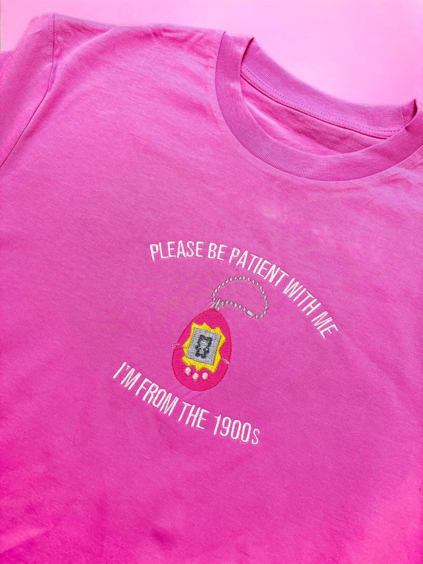 I'm From The 1900's Tamagotchi embroidered t-shirt - Tired Girl Apparel
