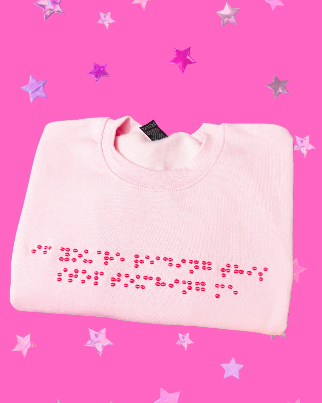 BRAILLE If You Are Reading This, Stop Touching Me embroidered sweatshirt