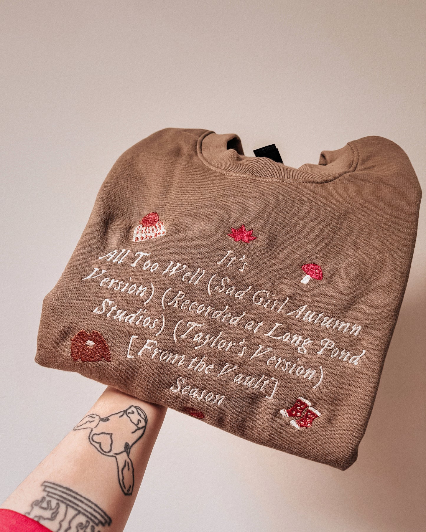 It's All Too Well Season embroidered crewneck sweatshirt - Tired Girl Apparel