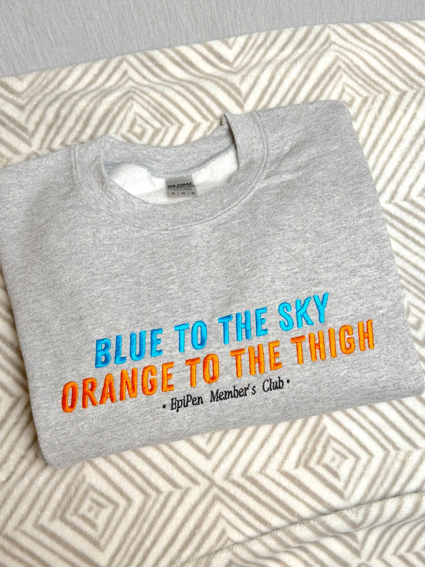 CLEARANCE Blue To The Sky, Orange To The Thigh sweatshirt - Tired Girl Apparel