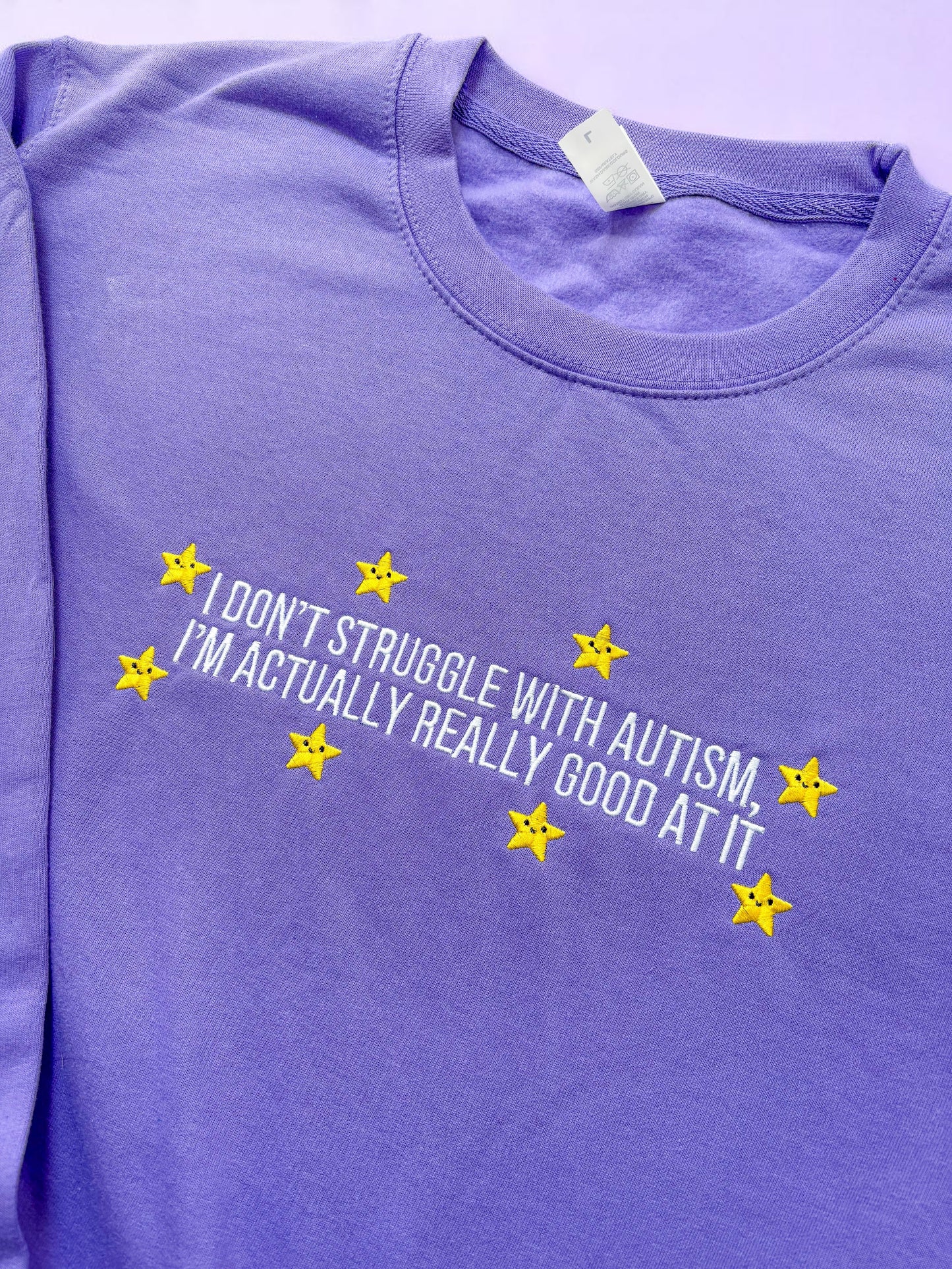 I Don't Struggle With Autism embroidered crewneck sweatshirt