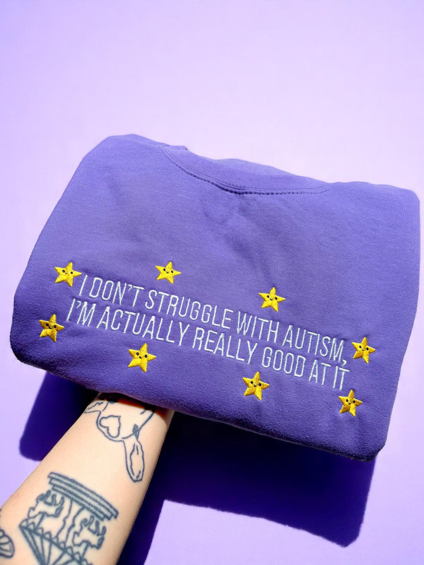 I Don't Struggle With Autism embroidered crewneck sweatshirt
