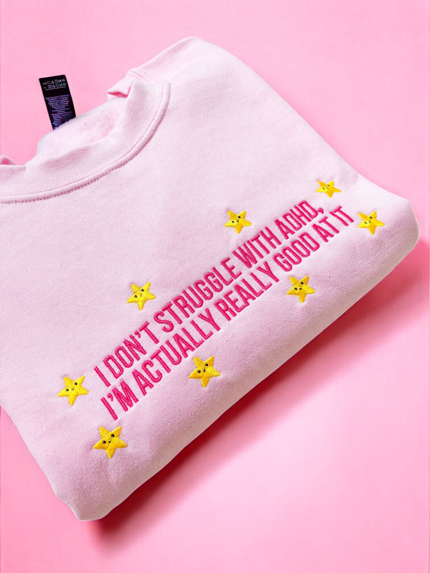 I Don't Struggle With ADHD embroidered crewneck sweatshirt