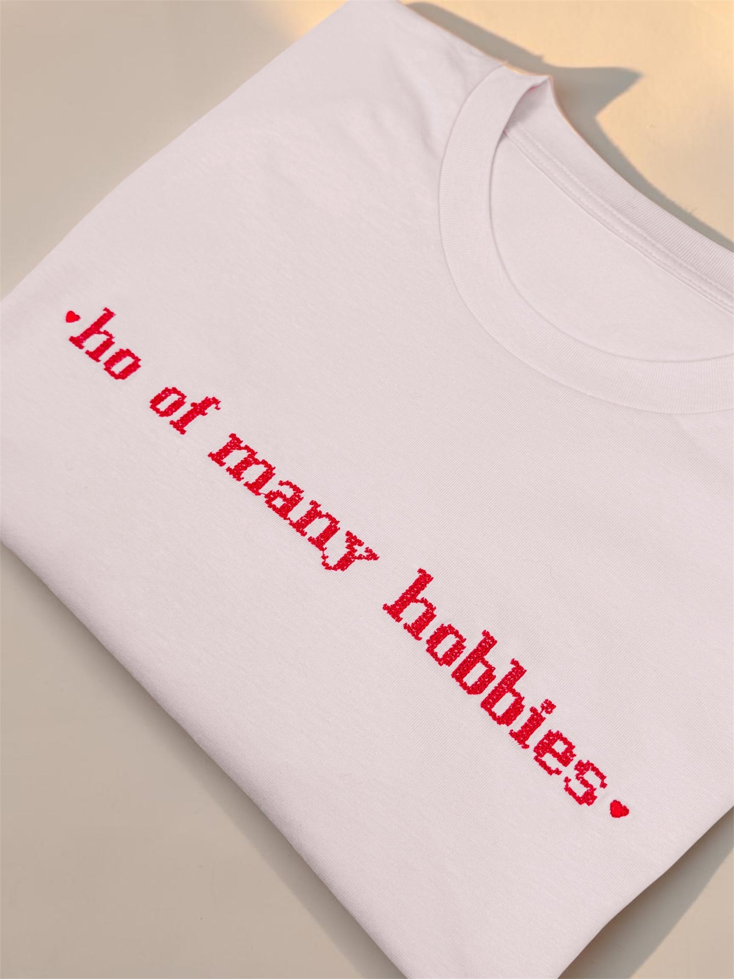 Ho Of Many Hobbies embroidered t-shirt - Tired Girl Apparel