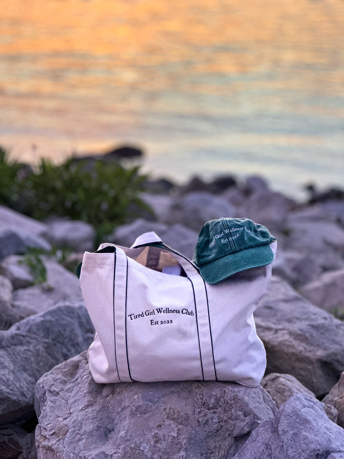 Tired Girl Wellness Club embroidered tote bag - Tired Girl Apparel