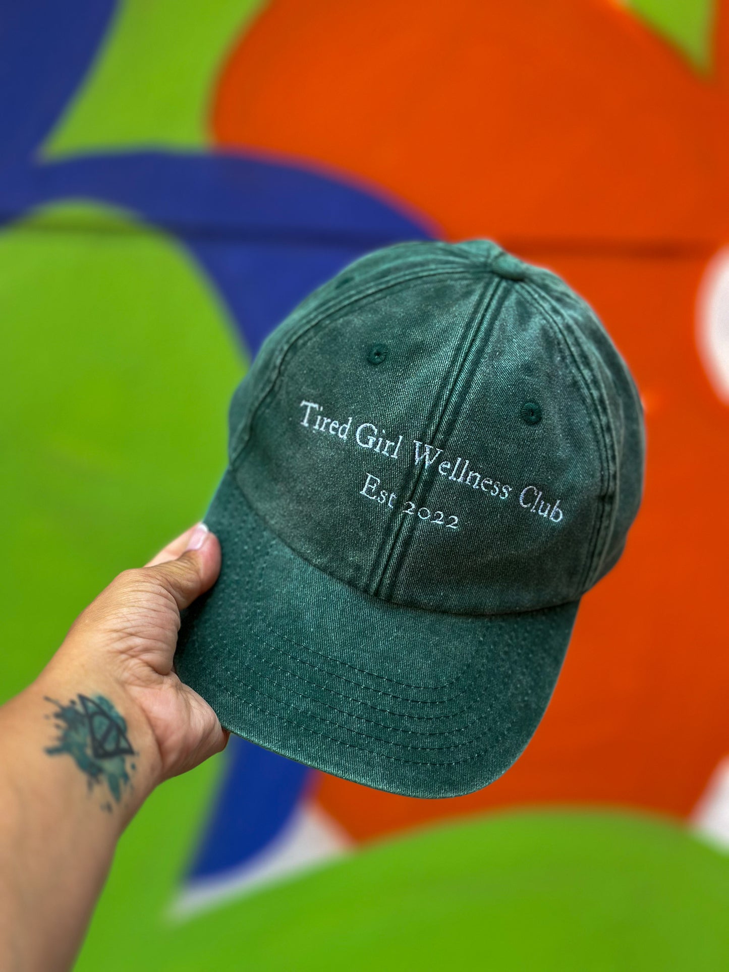 Tired Girl Wellness Club embroidered baseball cap - Tired Girl Apparel