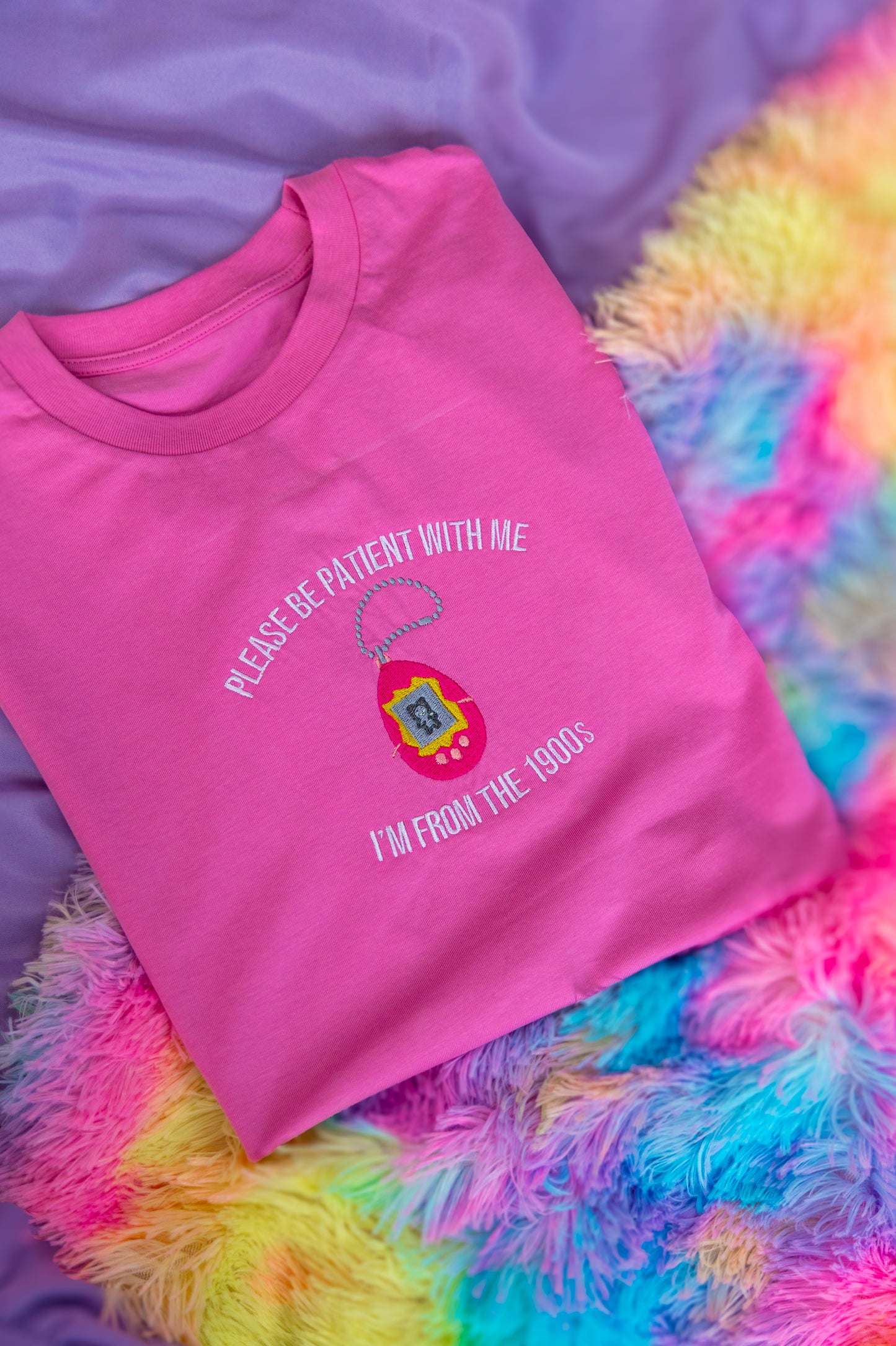 I'm From The 1900's Tamagotchi embroidered t-shirt - Tired Girl Apparel