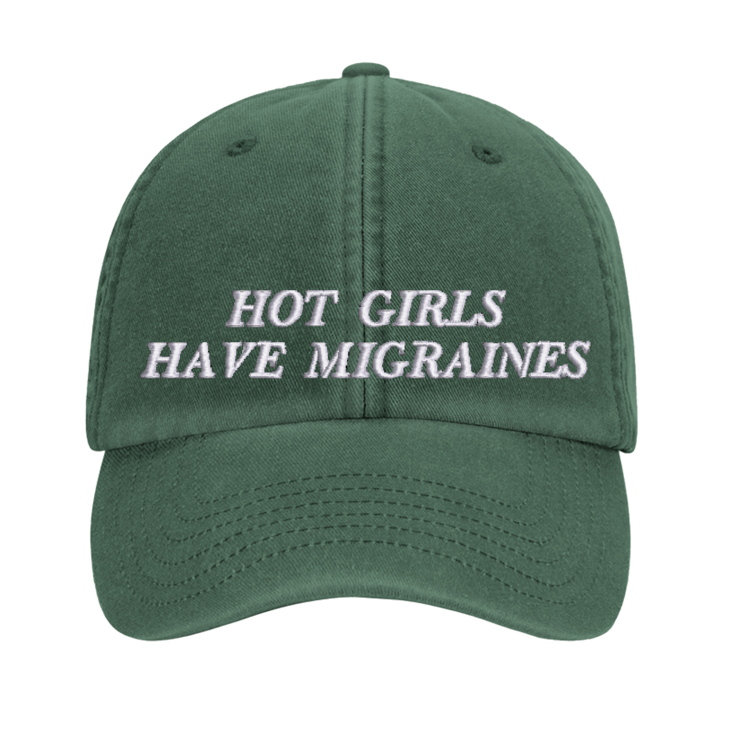 Hot Girls Have Migraines embroidered baseball cap - Tired Girl Apparel