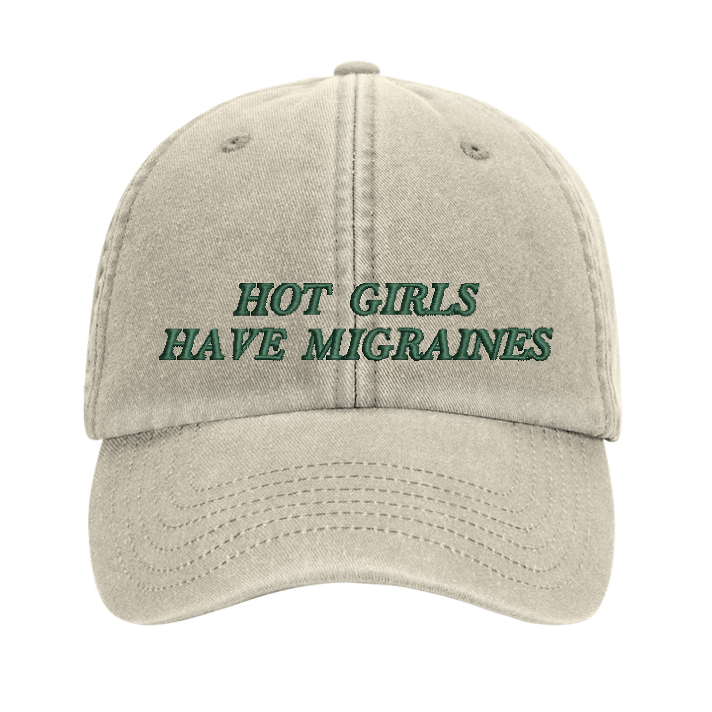 Hot Girls Have Migraines embroidered baseball cap - Tired Girl Apparel