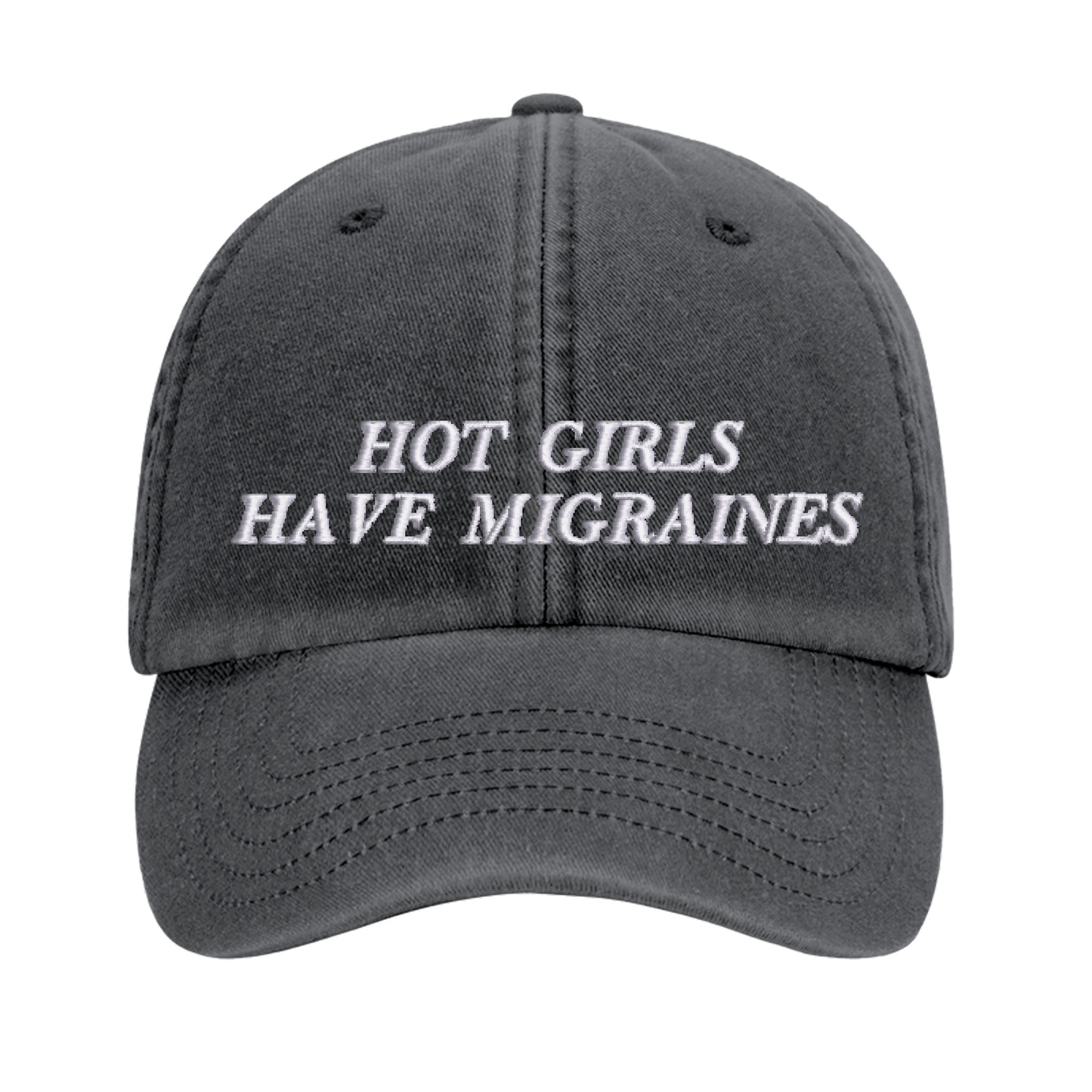 Hot Girls Have Migraines embroidered baseball cap - Tired Girl Apparel