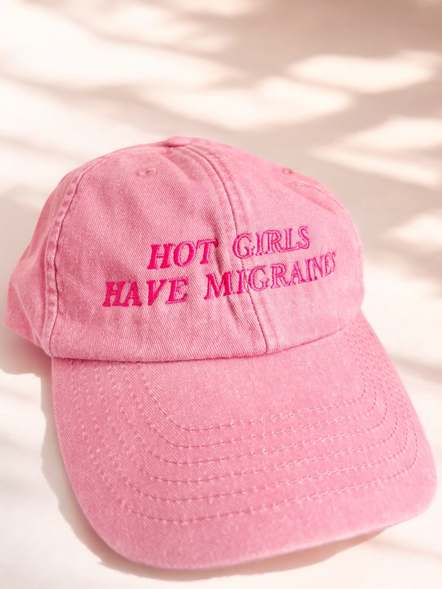 Hot Girls Have Migraines embroidered baseball cap - Tired Girl Apparel