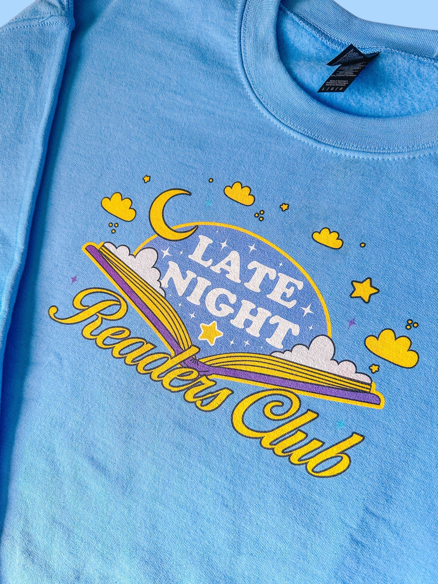 Late Night Readers Club printed crewneck - Tired Girl Apparel