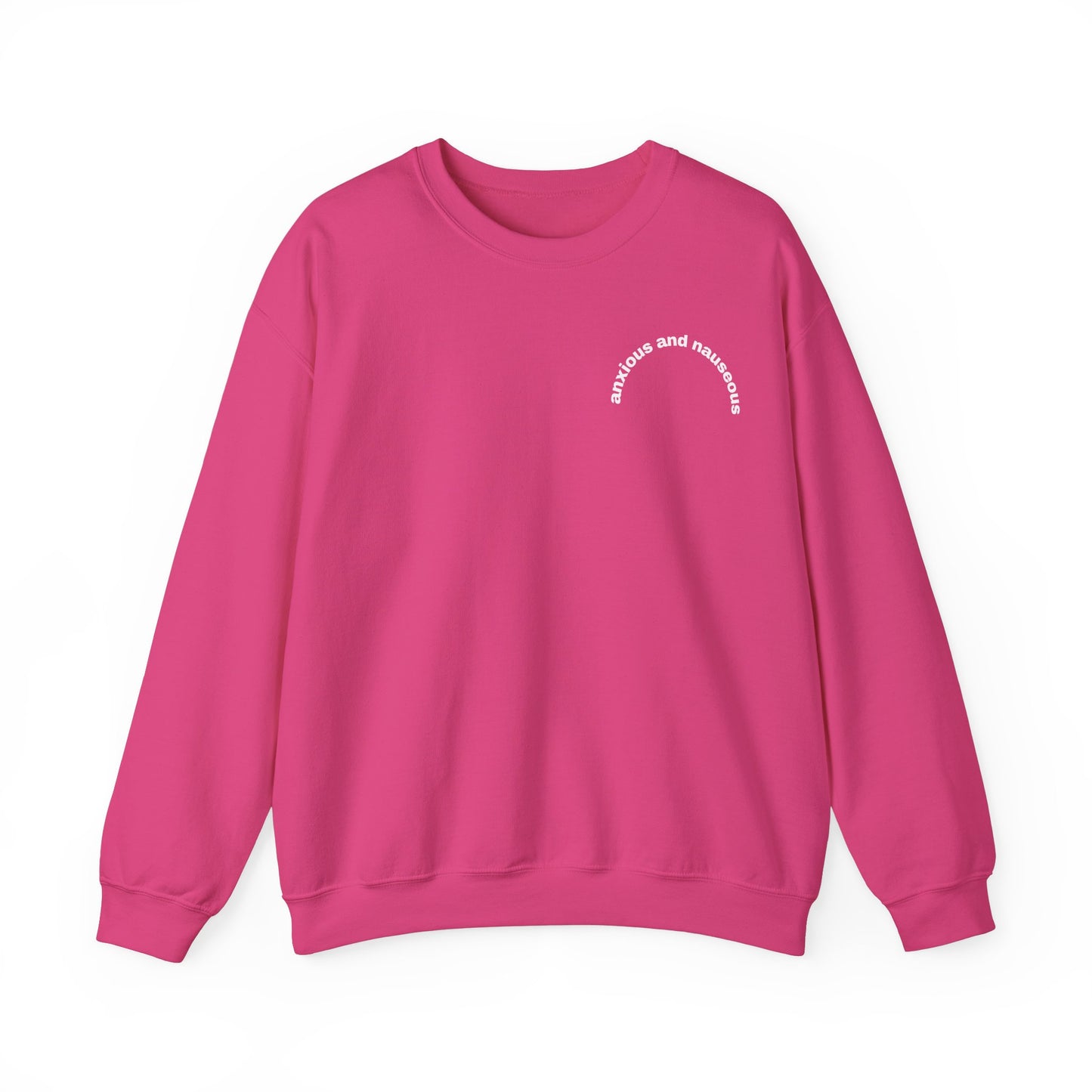Anxious & Nauseous embroidered crewneck sweatshirt - Tired Girl Apparel
