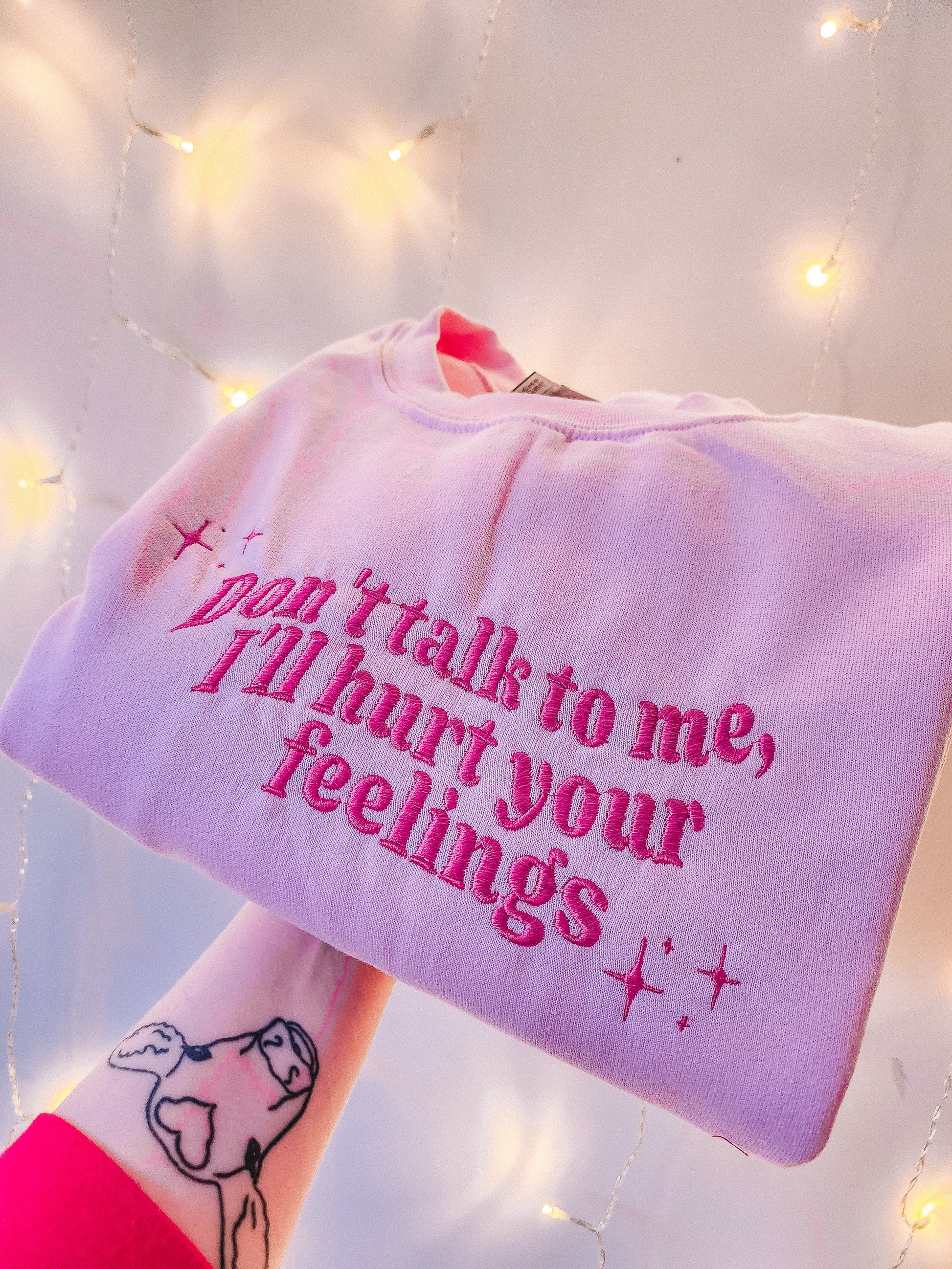 Don't Talk To Me embroidered crewneck sweatshirt - Tired Girl Apparel