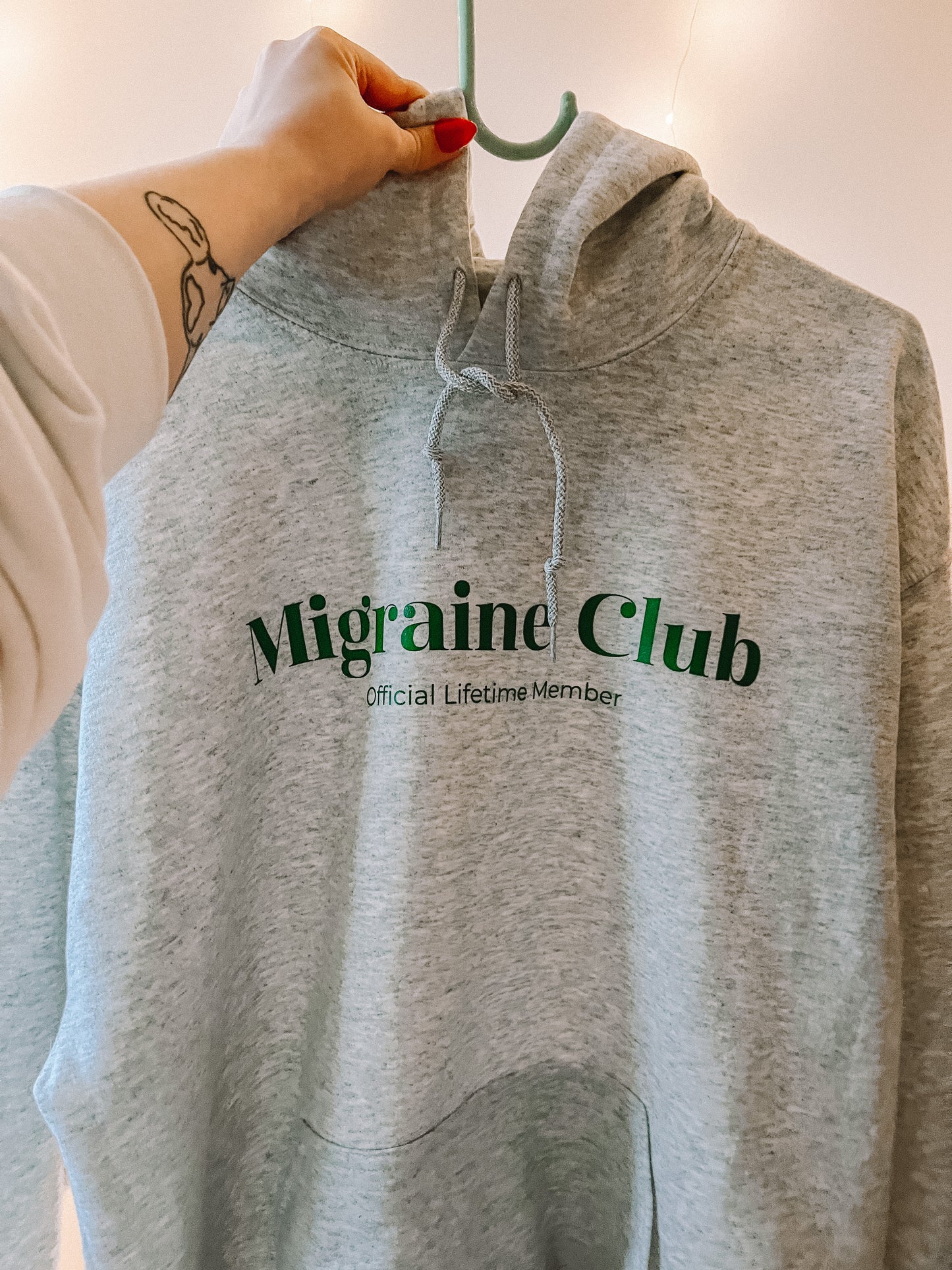 Migraine Club Printed Hooded Sweatshirt - Tired Girl Apparel