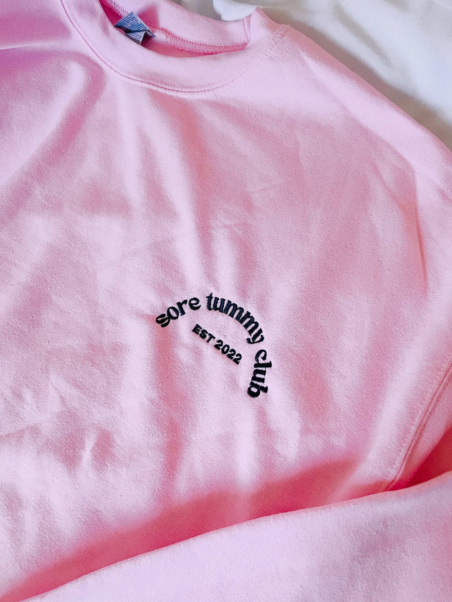 Sore Tummy Club embroidered crewneck sweatshirt - Tired Girl Apparel