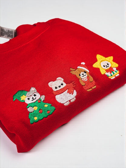 Christmas Friends embroidered sweatshirt - Tired Girl Apparel