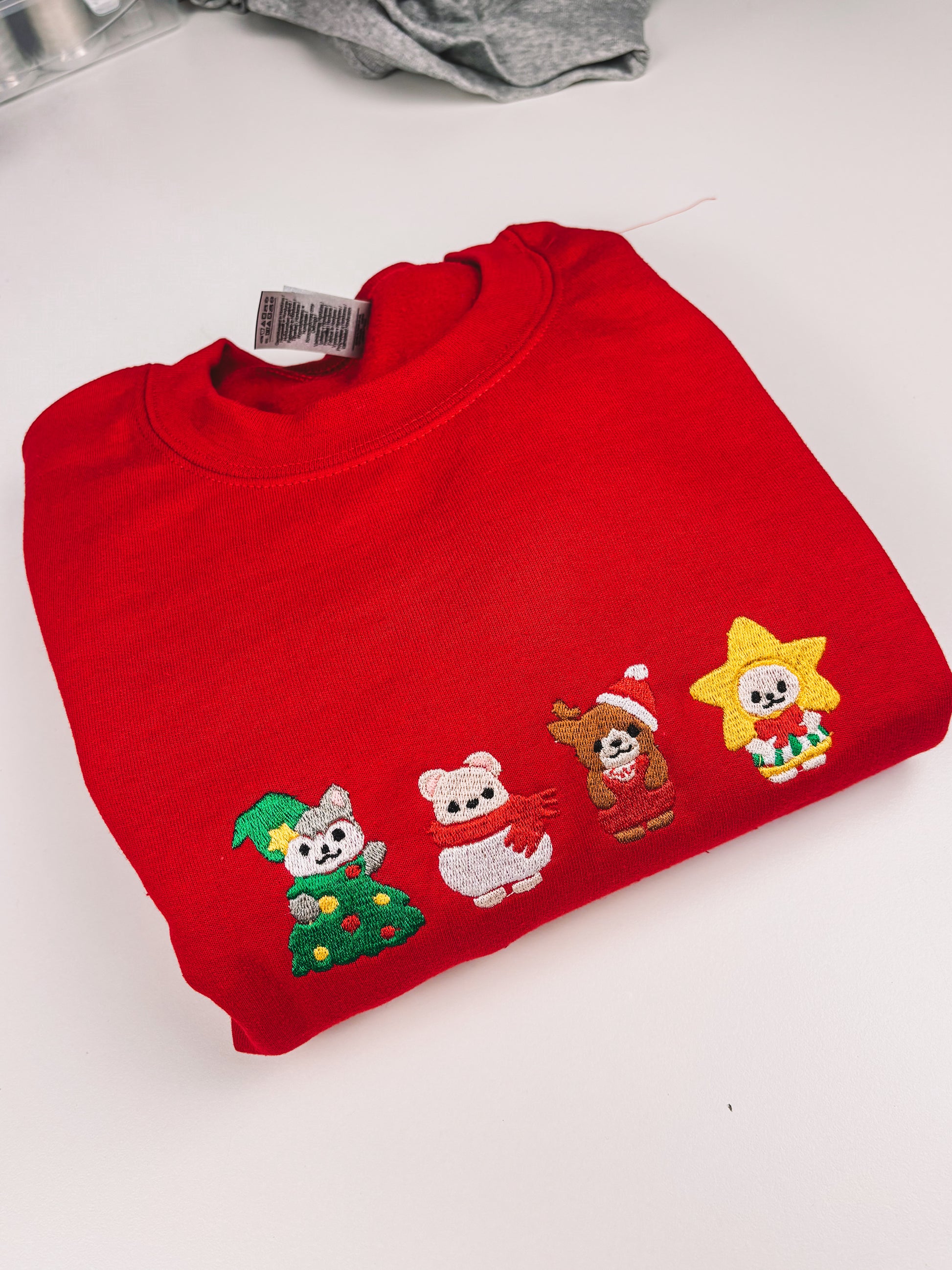 Christmas Friends embroidered sweatshirt - Tired Girl Apparel