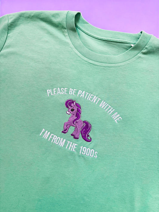 I'm From The 1900's Pony embroidered t-shirt - Tired Girl Apparel
