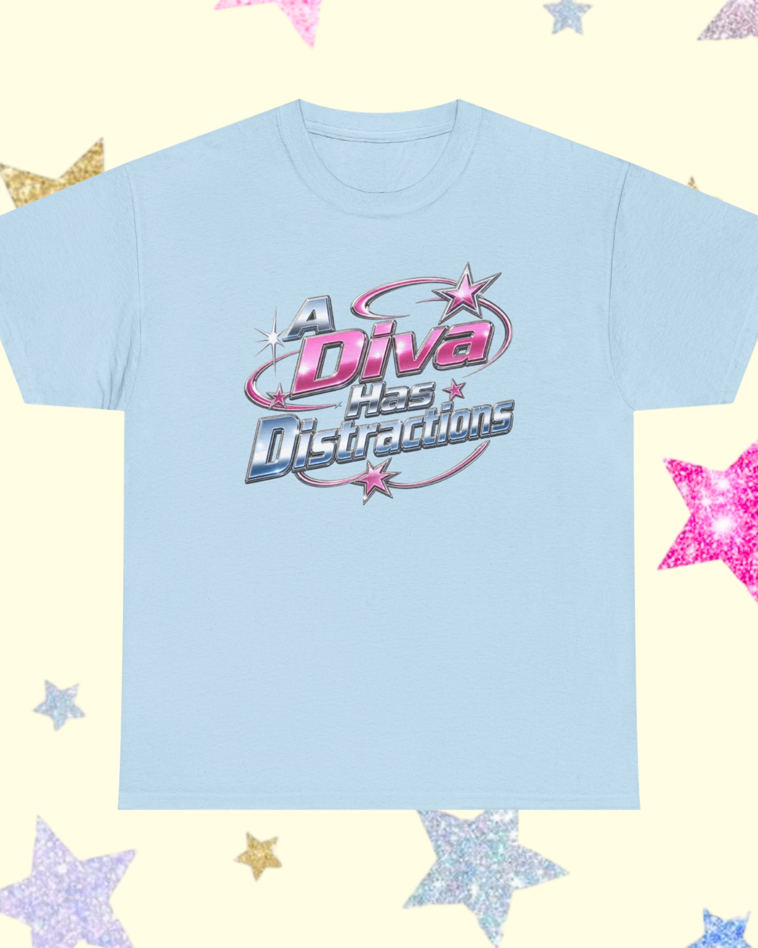 A Diva Has Distractions printed t-shirt