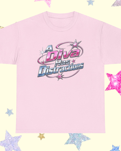 A Diva Has Distractions printed t-shirt