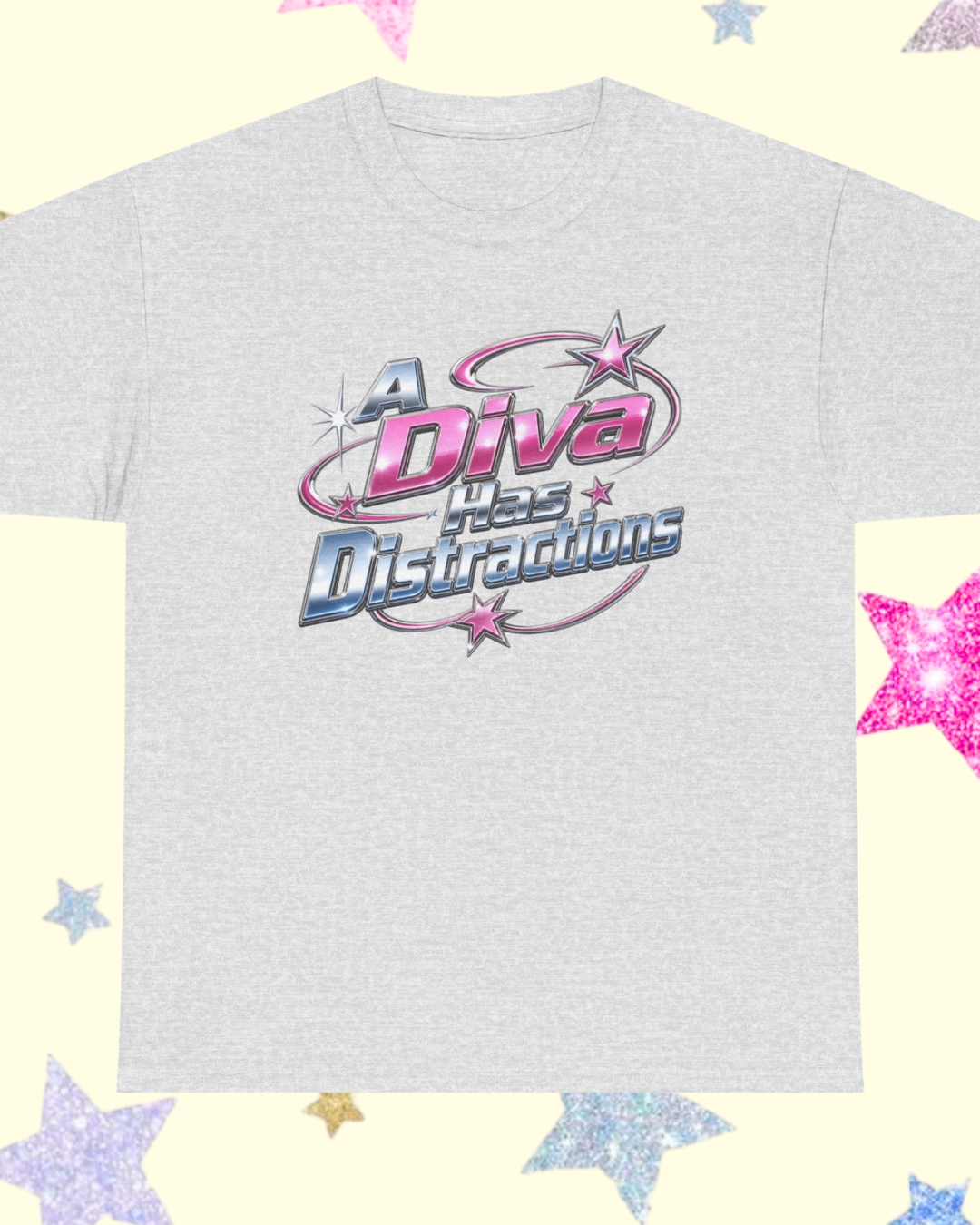 A Diva Has Distractions printed t-shirt