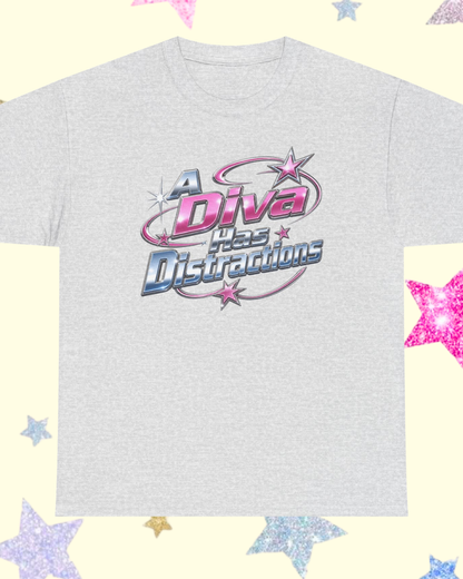 A Diva Has Distractions printed t-shirt