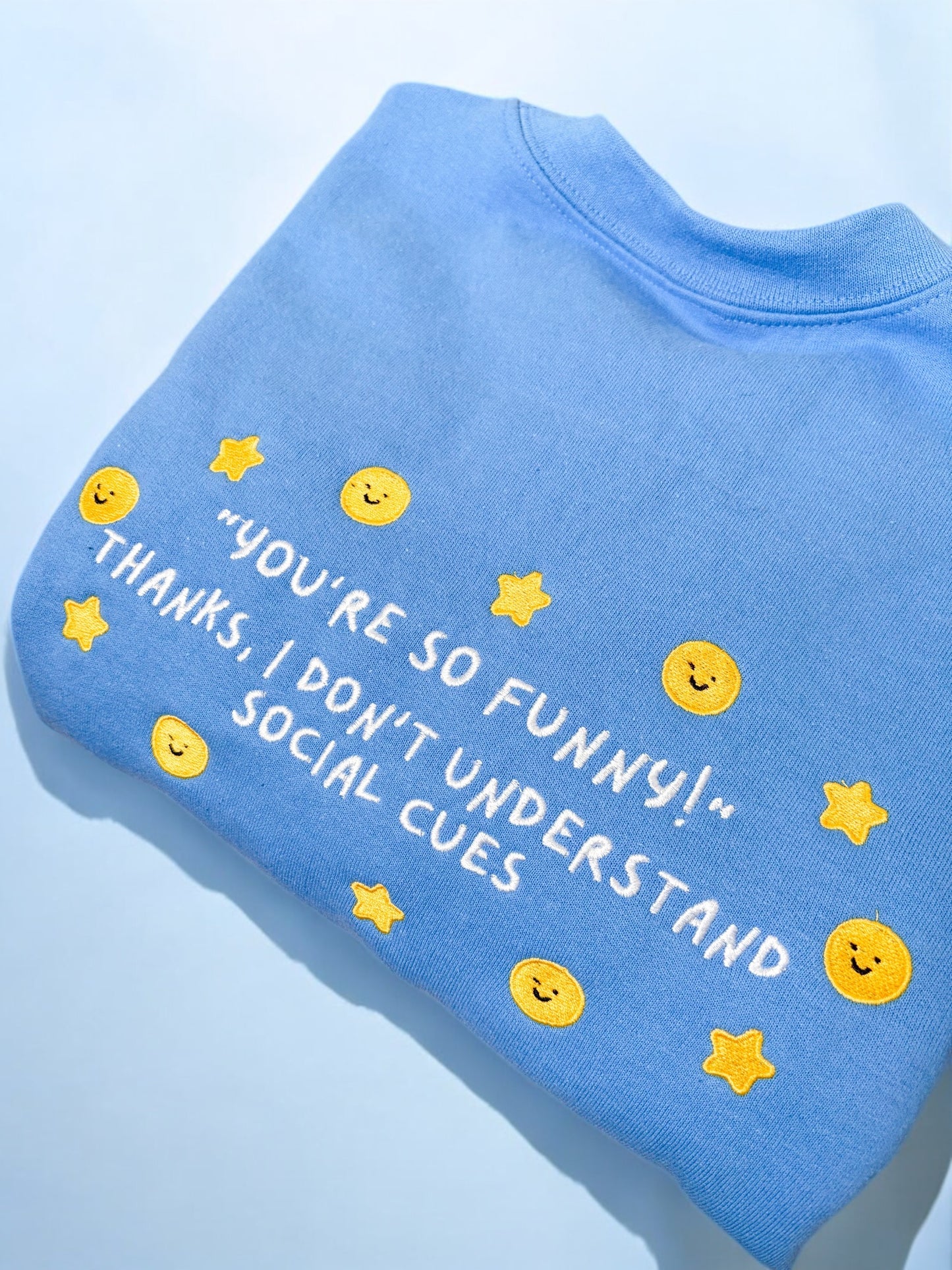 I Don’t Understand Social Cues embroidered crewneck sweatshirt