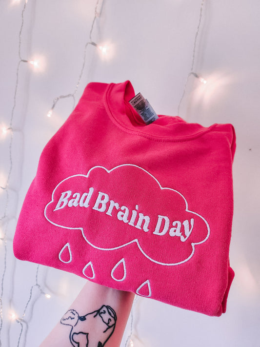 Bad Brain Day embroidered crewneck sweatshirt