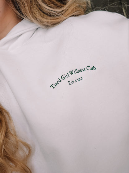 Tired Girl Wellness Club embroidered hooded sweatshirt