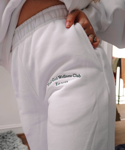 Tired Girl Wellness Club embroidered cuffed sweatpants