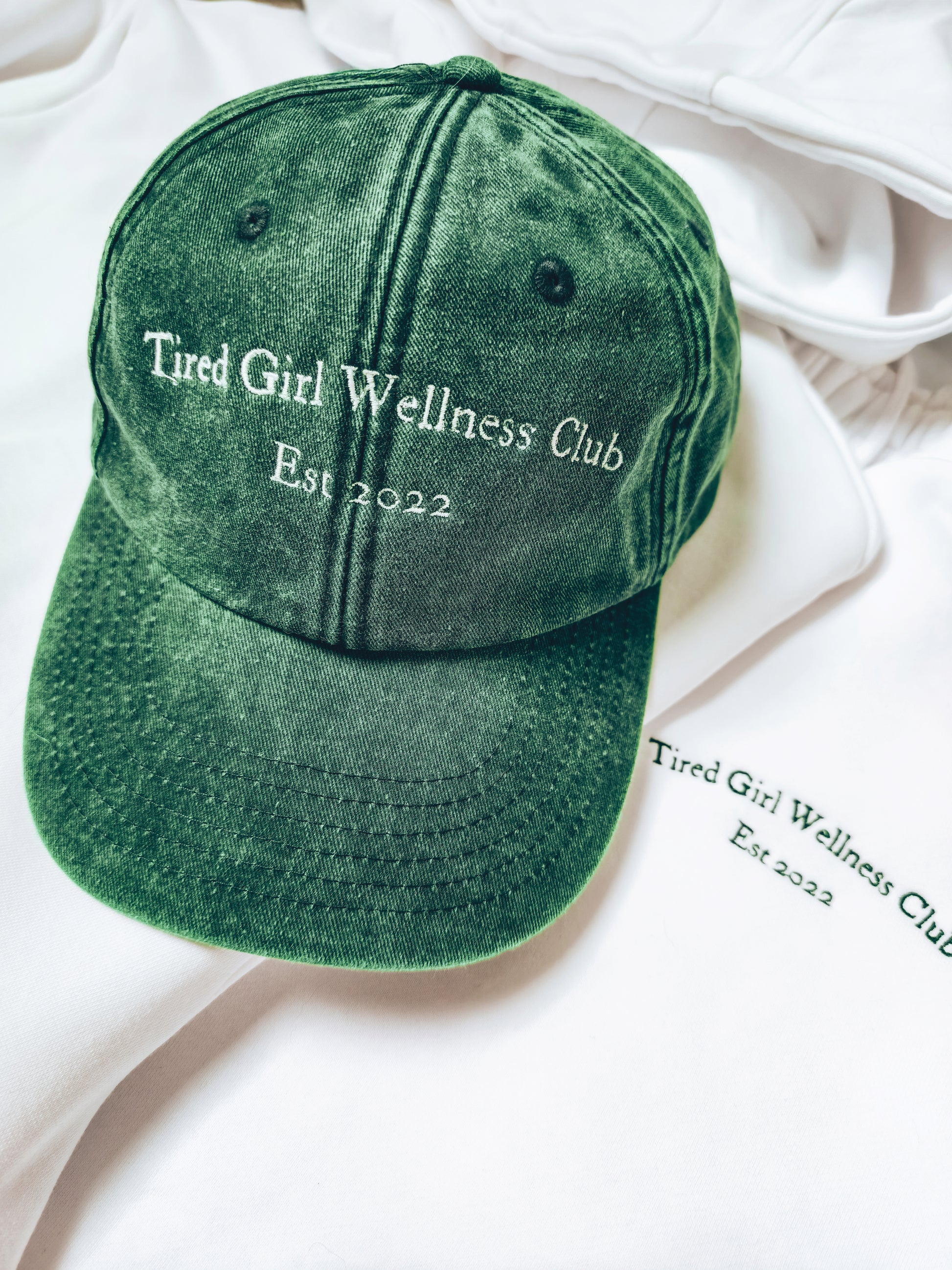 Tired Girl Wellness Club embroidered baseball cap - Tired Girl Apparel