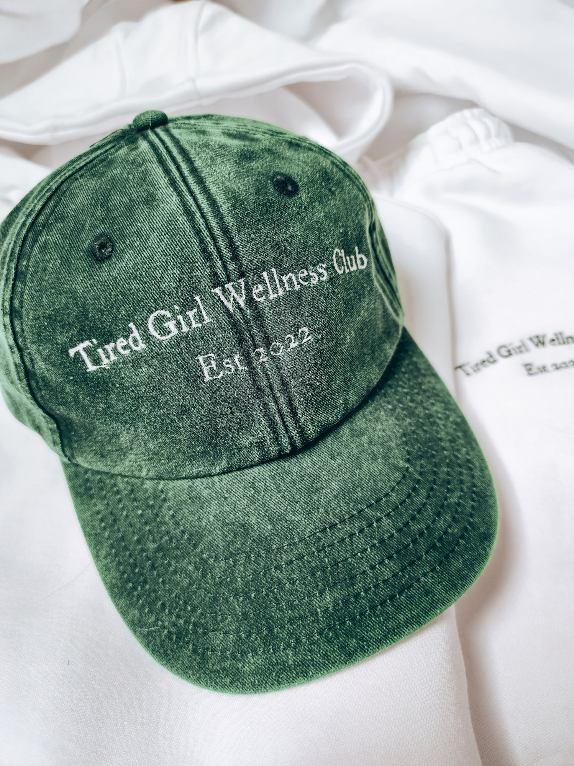 Tired Girl Wellness Club embroidered baseball cap - Tired Girl Apparel
