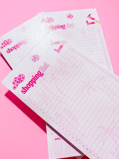 Pink cowgirl shopping list notepad