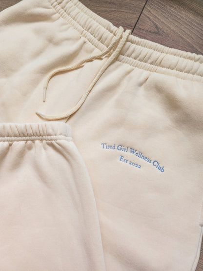 Tired Girl Wellness Club embroidered cuffed sweatpants