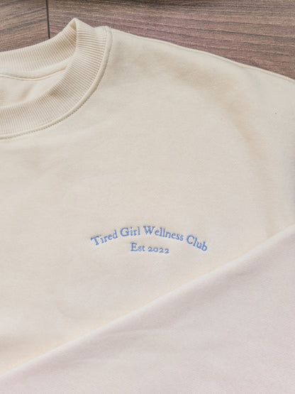 Tired Girl Wellness Club embroidered crewneck sweatshirt