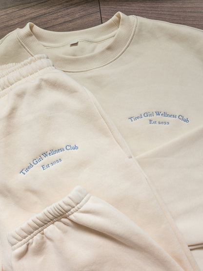 Tired Girl Wellness Club Crewneck & Sweatpants matching set