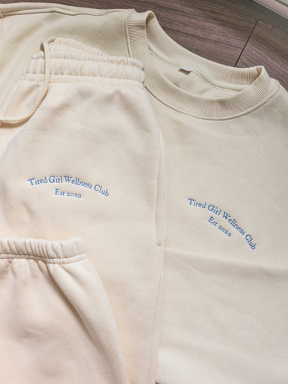 Tired Girl Wellness Club Crewneck & Sweatpants matching set