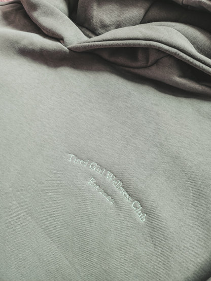 Tired Girl Wellness Club embroidered hooded sweatshirt