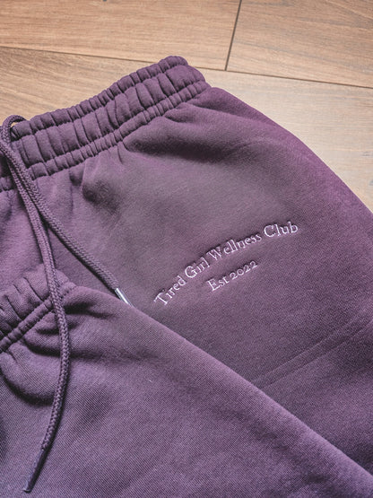 Tired Girl Wellness Club embroidered cuffed sweatpants