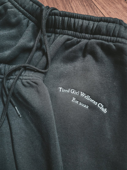 Tired Girl Wellness Club embroidered cuffed sweatpants