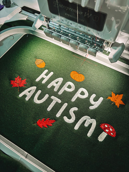 Happy Autism embroidered crewneck sweatshirt