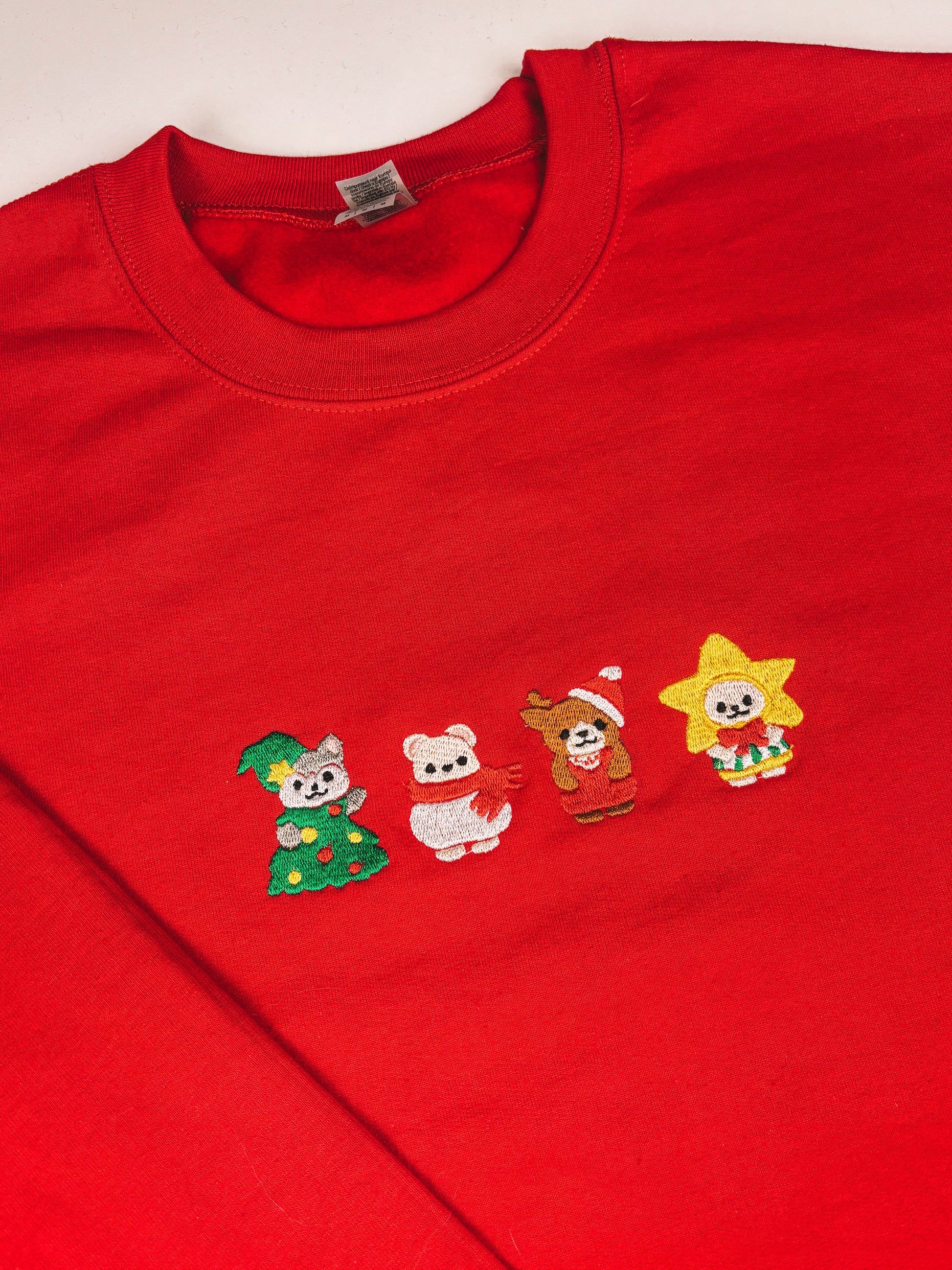 Christmas Friends embroidered sweatshirt - Tired Girl Apparel