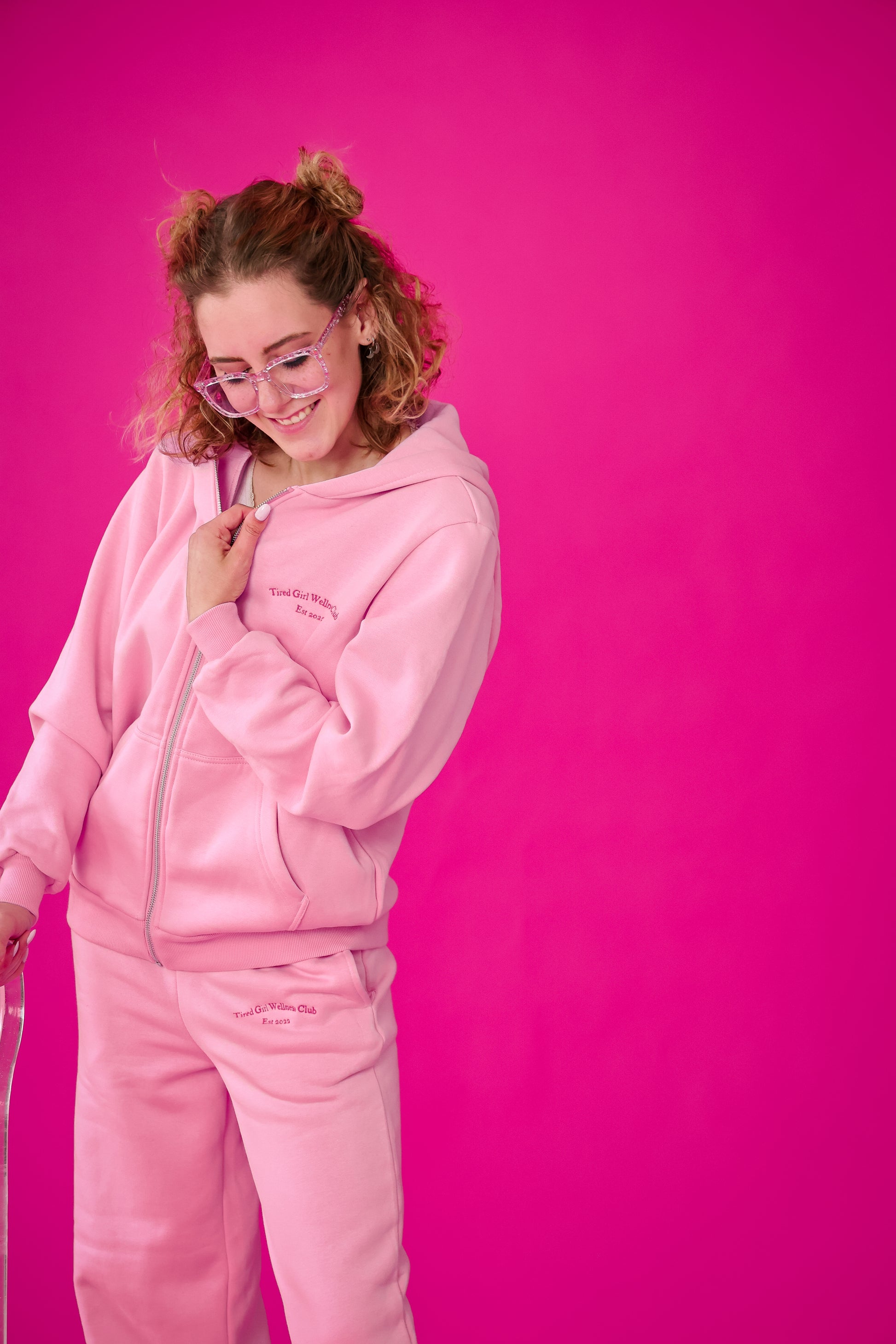 Tired Girl Wellness Club Zip Hoodie & Sweatpants matching set - Tired Girl Apparel